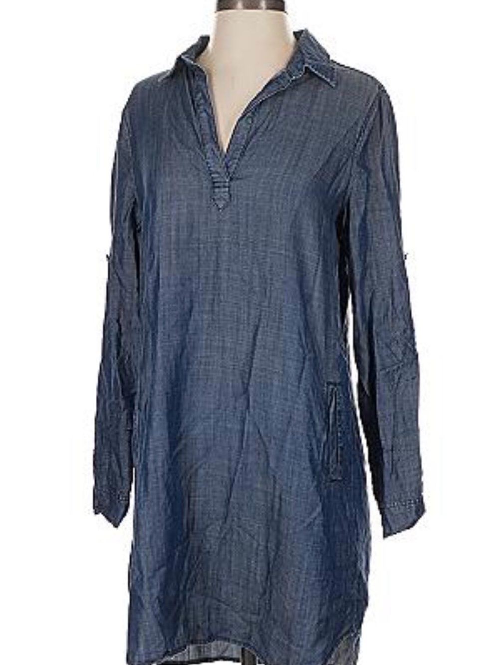 Laju Chambray Tunic Dress - Blue